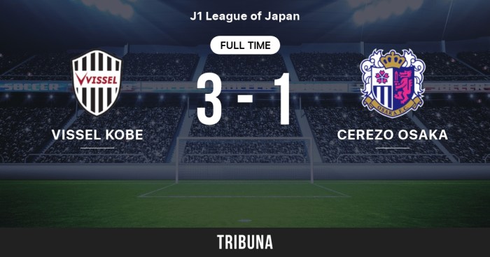 Skor pertandingan Cerezo Osaka vs Vissel
