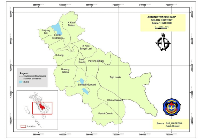 Kabupaten Solok dalam peta Indonesia